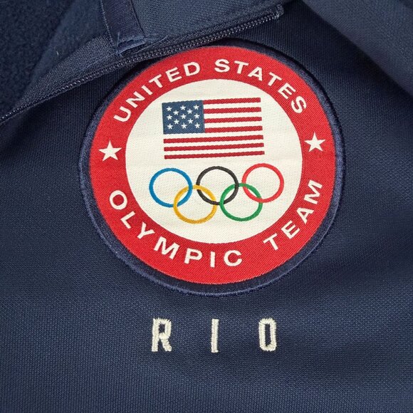 Nike Golf Rio Olympic Team Quarter Zip Pullover Womens Medium Navy Blue - Picture 6 of 9